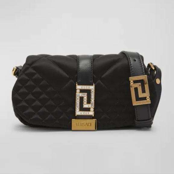 Versace La Greca Mini Goddesses Black Satin Bag NWT - Picture 2 of 7